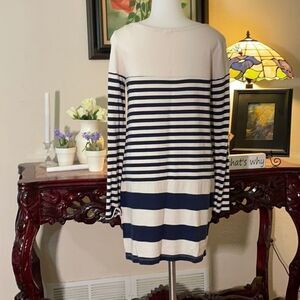 Splendid navy and cream shift dress